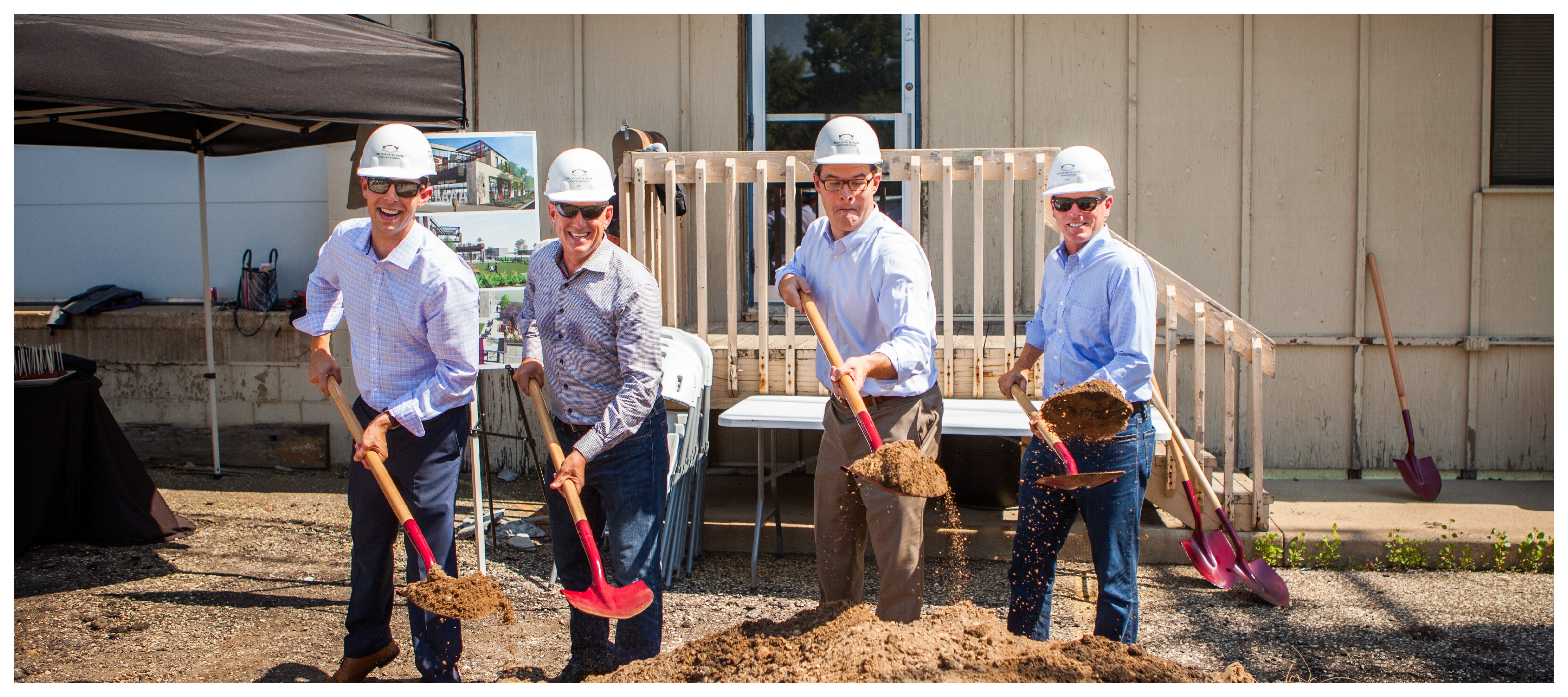 Photo of Leadership members at Atom Metro Credit Union Corporate Center groundbreaking.